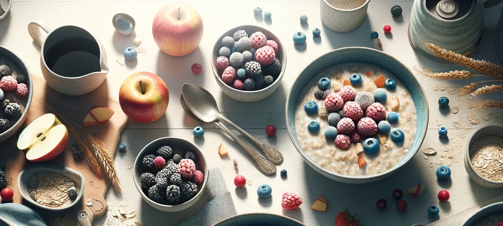 DALL·E 2023-11-20 08.32.38 - An ultra-realistic image in flatlay style for a professional food magazine. Visualize a welcoming breakfast setup for at least two people, arranged on